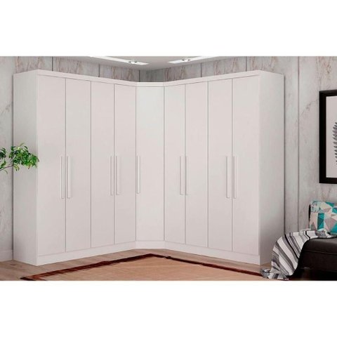 Quarto Completo Modu Rizon-linea 3 Peças ( 2 Guarda Roupas + 1 Closet Canto Obliquo) Qcm105 Branco