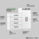 Ver imagem 4 de Comoda Sapateira 2 Portas 4 Gavetas 4270 Branco Demobile