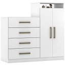 Ver imagem 1 de Comoda Sapateira 2 Portas 4 Gavetas 4270 Branco Demobile