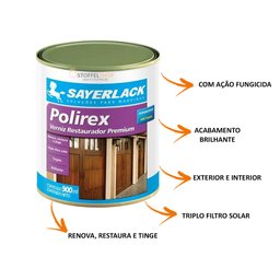 Verniz Polirex Mogno Triplo Filtro Solar 900ml - Sayerlack - 3
