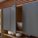 Ver imagem 4 de Cozinha Compacta Amora 8 Pts 2vidros Incolor e 2 Gavetas - Amêndola Touch/ Grafito Prime Tx Demóbile