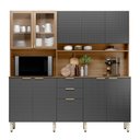 Ver imagem 6 de Cozinha Compacta Amora 8 Pts 2vidros Incolor e 2 Gavetas - Amêndola Touch/ Grafito Prime Tx Demóbile