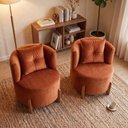 Ver imagem 3 de Kit 2 Poltronas Orgânica Curva Luna Veludo Terracota - Montanaris Decor