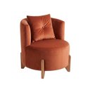 Ver imagem 5 de Kit 2 Poltronas Orgânica Curva Luna Veludo Terracota - Montanaris Decor