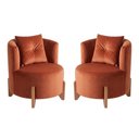 Ver imagem 4 de Kit 2 Poltronas Orgânica Curva Luna Veludo Terracota - Montanaris Decor