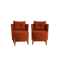 Ver imagem 1 de Kit 2 Poltronas Orgânica Curva Luna Veludo Terracota - Montanaris Decor
