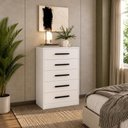 Ver imagem 1 de Cômoda 5 Gavetas 1 Porta Escócia Branco - Mademovel