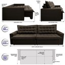 Ver imagem 2 de Sofá Sem Caixa Retrátil Reclinável 2,35m Cama inBox França Velusoft Café