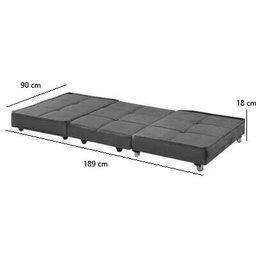 Puff Cama Dobrável Com Rodízios Cinza - 3 Puff Cama Dobrável Com Rodízios Cinza - 3