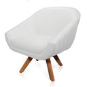 Ver imagem 5 de Poltrona Giratória Giovana Corino Base Madeira MM30 - D’Rossi - Branco
