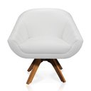 Ver imagem 3 de Poltrona Giratória Giovana Corino Base Madeira MM30 - D’Rossi - Branco