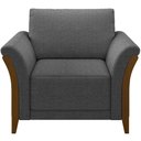 Ver imagem 6 de Kit Sofá 3 Lugares Sala Estar 222 com Poltrona Stefan Pés Madeira M03 Linho Chumbo - Lyam Decor