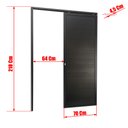 Ver imagem 4 de Porta de Correr Suspensa Lambril Esq L.25 Preta 210x70 Brimak