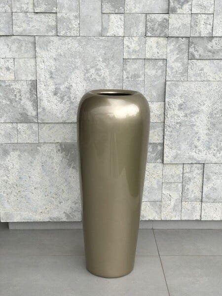Vaso de Fibra de Vidro Vietnamita 76x29 cm Dourado Brilho - 3
