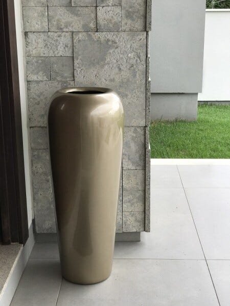 Vaso de Fibra de Vidro Vietnamita 76x29 cm Dourado Brilho - 2