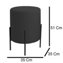 Ver imagem 4 de Puff Orgânico Boucle Thor com Pés de Ferro Preto - 7 Decor Preto