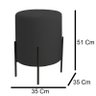 Puff Orgânico Boucle Thor com Pés de Ferro Preto - 7 Decor Preto - 4