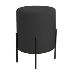 Puff Orgânico Boucle Thor com Pés de Ferro Preto - 7 Decor Preto - 1