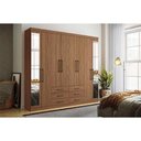 Ver imagem 1 de Guarda Roupa Casal 8 Portas e 6 Gavetas c/ Espelho Master 8.6 Jatoba - Santos Andirá