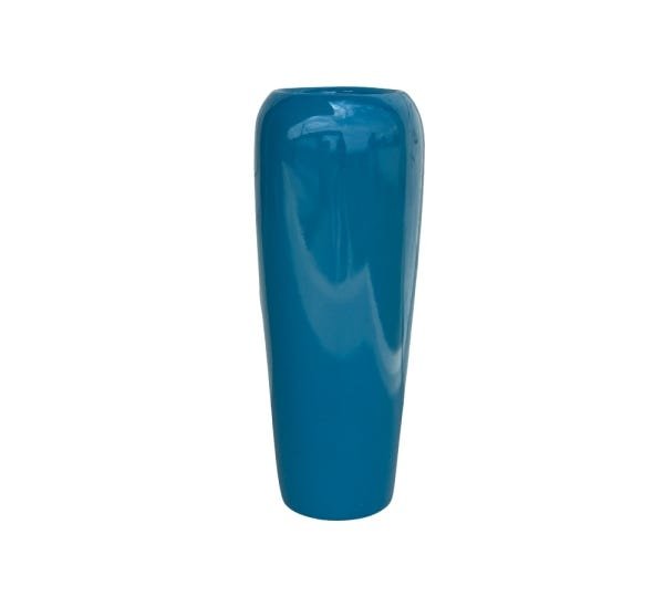 Vaso de Fibra de Vidro Estilo Vietnamita Azul Turquesa 76x29 cm - 1