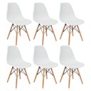 Ver imagem 1 de Kit 6 Cadeiras Charles Eames Eiffel Wood Design Branca Preta Cinza Outras