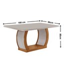 Ver imagem 4 de Mesa de Jantar Milena 180cm Tampo MDF Vidro Canto Copo com 6 Cadeiras Aline