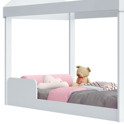 Cama Casa Castelo Mdf Infantil Quarto Menina Segura Durável:branco - 3