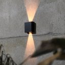Ver imagem 3 de Arandela Solar Led Duplo Facho Ajustável Luz Amarela Externa Parede Jardim Fachadas St3296