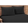 Jogo de Cama Lençol Solteiro 2 Peças Malha 100% Algodão - Preto - 3