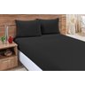Jogo de Cama Lençol Solteiro 2 Peças Malha 100% Algodão - Preto - 1