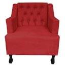 Ver imagem 1 de Poltronas Decorativa Pés Luis XV Gênises Encosto Estilo Capitonê Suede Vermelho - DS Estofados