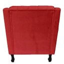 Ver imagem 3 de Poltronas Decorativa Pés Luis XV Gênises Encosto Estilo Capitonê Suede Vermelho - DS Estofados