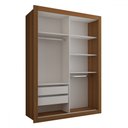 Ver imagem 4 de Guarda-roupa Solteiro Cardiff 2 Portas 2 Gavetas Cinamomo/off White - Panorama Móveis