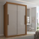 Ver imagem 1 de Guarda-roupa Solteiro Cardiff 2 Portas 2 Gavetas Cinamomo/off White - Panorama Móveis