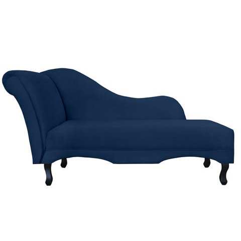 Recamier Namoradeira Divã Lado Direito Olivia Suede Azul Marinho - Ds Estofados