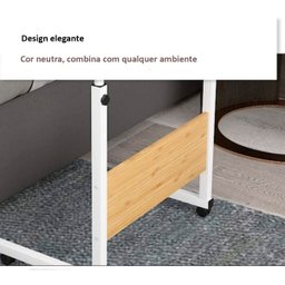 Mesa Para Notebook Dobrável Portátil Para Laptop Cama Sofá Café - Branca Genuinos Mesinha Notebook - 3