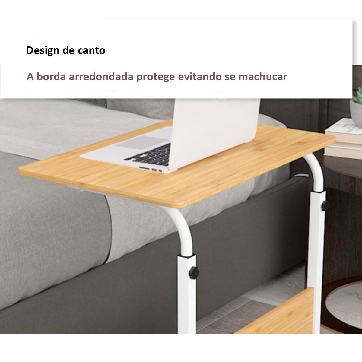Mesa Para Notebook Dobrável Portátil Para Laptop Cama Sofá Café - Branca Genuinos Mesinha Notebook - 2