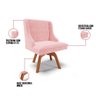 Kit 02 Cadeiras Suede Rosa Bebê Giratória De Madeira - 3