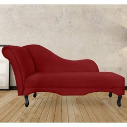 Recamier Namoradeira Divã Lado Direito Olivia Suede Vermelho - Ds Estofados - 2