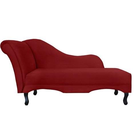 Recamier Namoradeira Divã Lado Direito Olivia Suede Vermelho - Ds Estofados