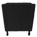 Ver imagem 4 de Kit 2 Poltronas Decorativa Pés Luis Xv Gênises Encosto Estilo Capitonê Suede Preto - Ds