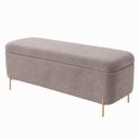 Ver imagem 1 de Puff Baú Bella 140cm Pés Alumínio Dourado Veludo Nobre Avelã - Sallar Home
