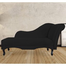 Recamier Namoradeira Divã Lado Esquerdo Olivia Suede Preto - DS Estofados - 2