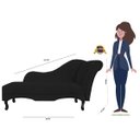 Ver imagem 4 de Recamier Namoradeira Divã Lado Esquerdo Olivia Suede Preto - DS Estofados