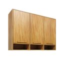 Ver imagem 2 de Armário Aéreo Cozinha 120 cm Trebbiano 3 Portas 100% MDF Amêndoa - Rio Doce