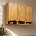 Ver imagem 1 de Armário Aéreo Cozinha 120 cm Trebbiano 3 Portas 100% MDF Amêndoa - Rio Doce