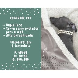 Cobertor Pelúcia Pet P 60x60:Cinza - 2