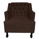 Ver imagem 1 de Poltronas Decorativa Pés Luis XV Gênises Encosto Estilo Capitonê Suede Marrom - DS Estofados
