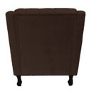 Ver imagem 3 de Poltronas Decorativa Pés Luis XV Gênises Encosto Estilo Capitonê Suede Marrom - DS Estofados