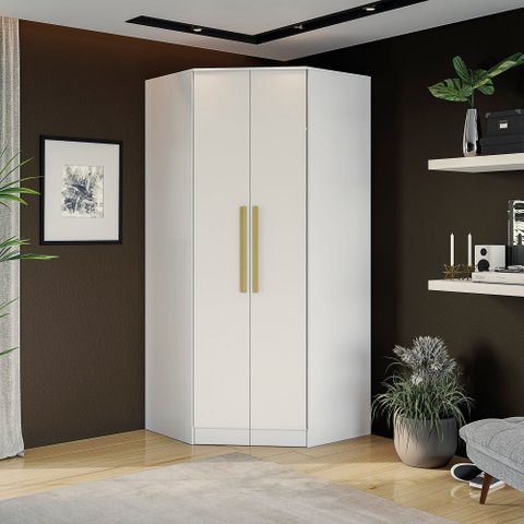 Guarda Roupa Closet Modulado Componível de Canto oblíquo Adapt N531 Kappesberg - Branco